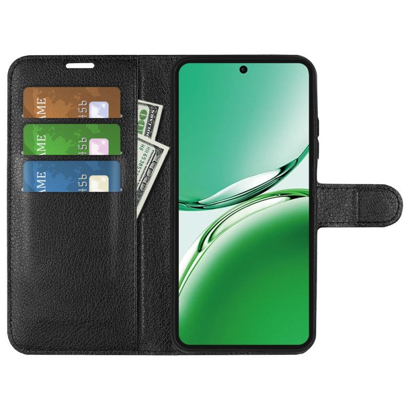 Kotelot Oppo Reno 12f 5g Classic Litchi Faux Leather