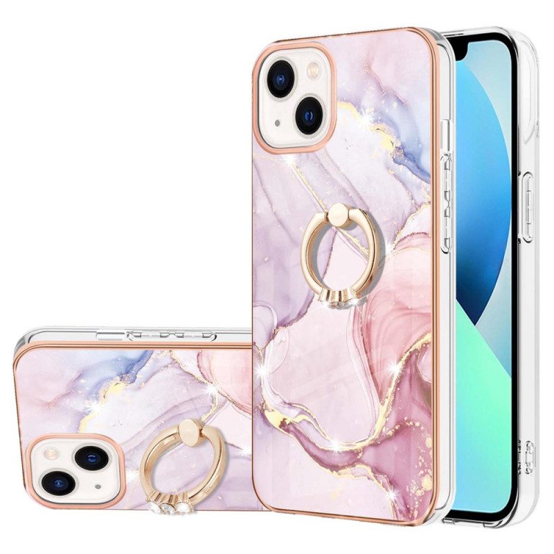 Case iPhone 15 Plus Marmori-tyyli Tukirenkaalla