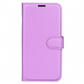 Kotelot iPhone 15 Plus Classic Litchi Faux Leather