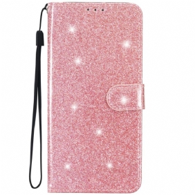 Kotelot iPhone 15 Plus Suojaketju Kuori Glitter-efekti Hihnalla