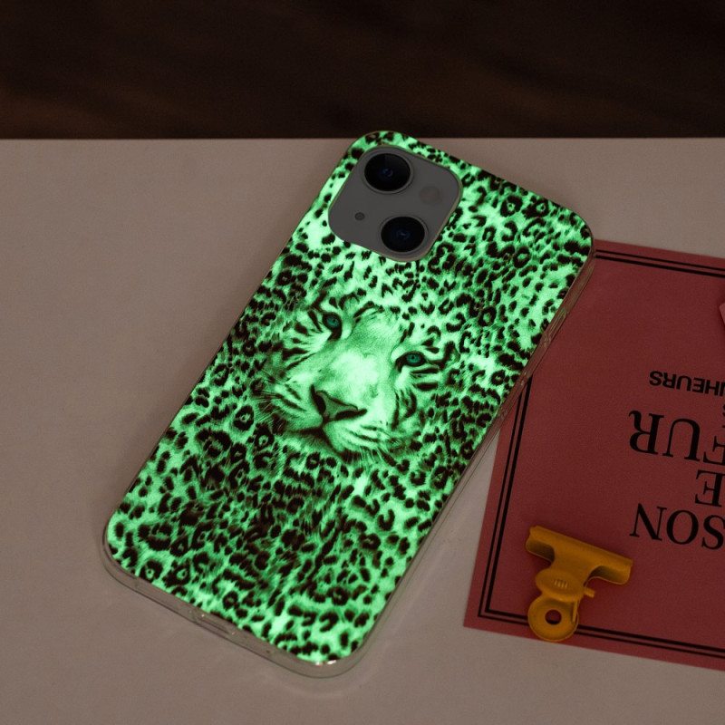 Kuori iPhone 15 Plus Fluoresoiva Leopardi