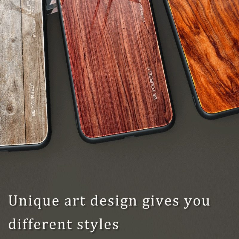 Kuori iPhone 15 Plus Tempered Glass Wood Design