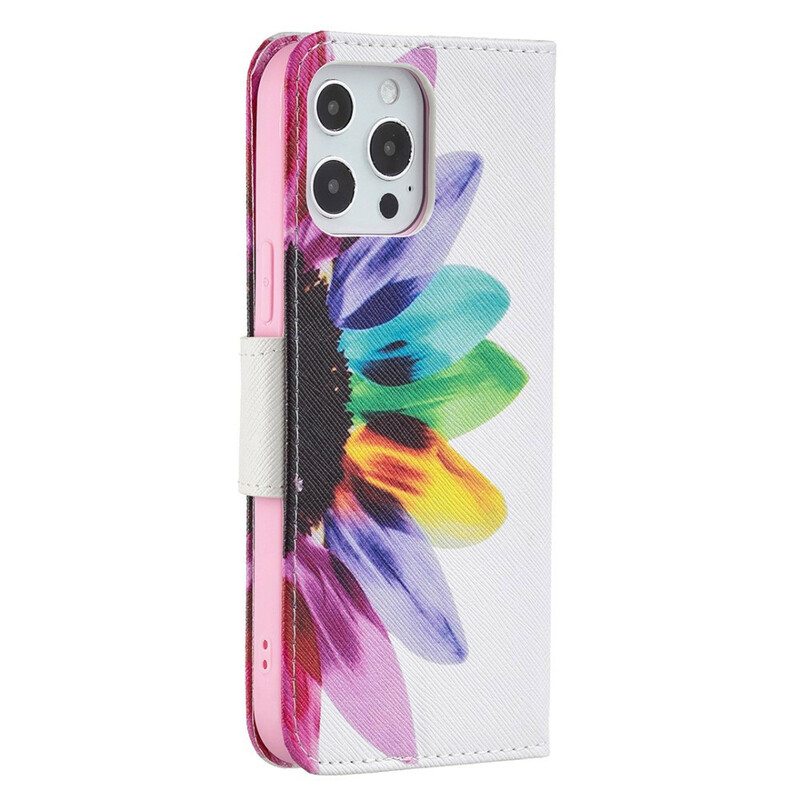 Flip Case iPhone 13 Pro Max Akvarelli Kukka