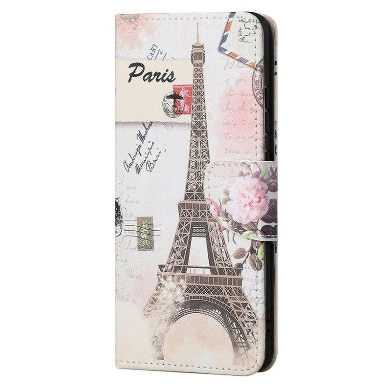 Flip Case iPhone 13 Pro Max Retro Eiffel-torni