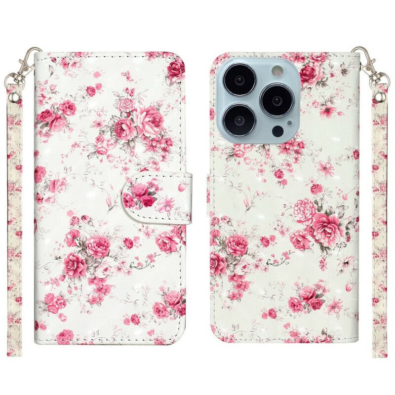 Kotelot iPhone 13 Pro Max Suojaketju Kuori Strap Light Spot Flowers