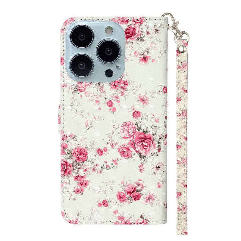 Kotelot iPhone 13 Pro Max Suojaketju Kuori Strap Light Spot Flowers