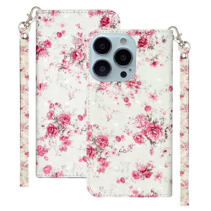 Kotelot iPhone 13 Pro Max Suojaketju Kuori Strap Light Spot Flowers