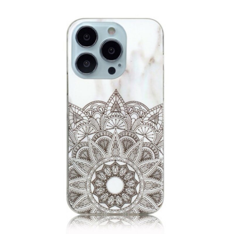 Kuori iPhone 13 Pro Max Marmoroitu Mandala