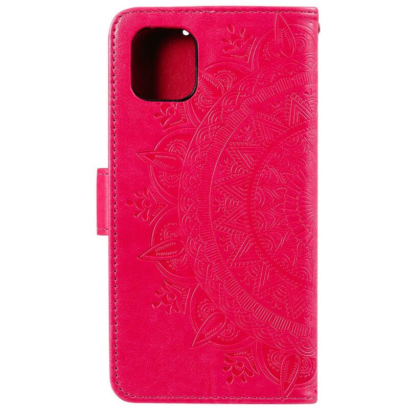 Nahkakotelo iPhone 13 Pro Max Auringon Mandala