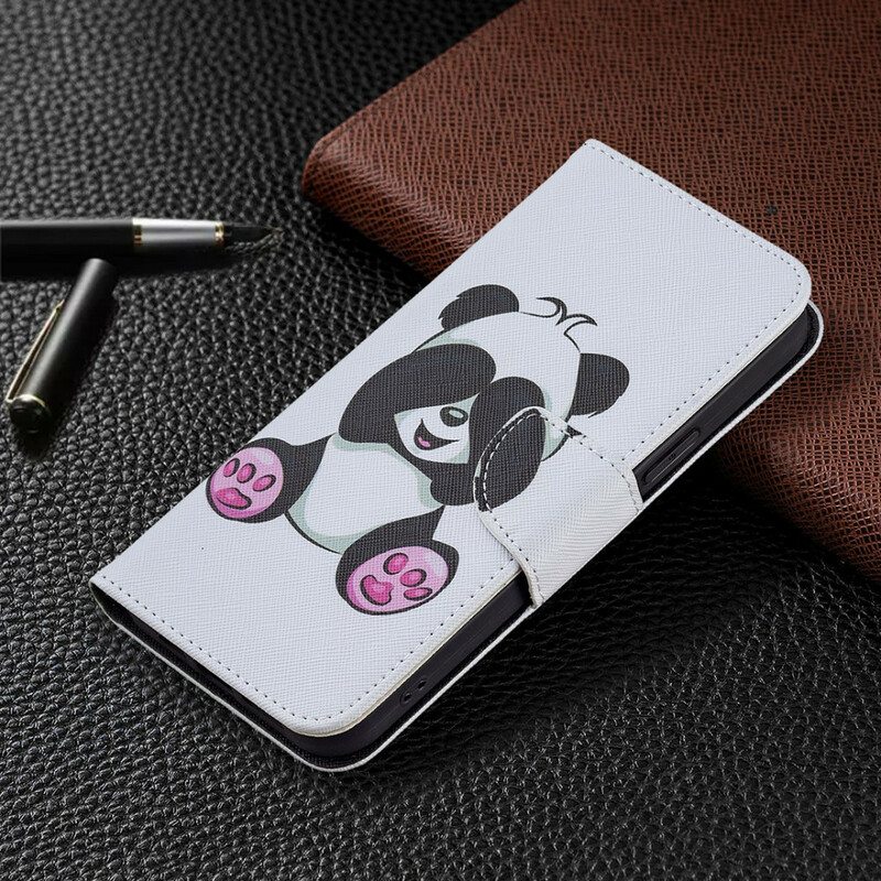 Nahkakotelo iPhone 13 Pro Max Panda Hauskaa