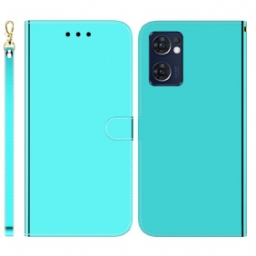 Flip Case Oppo Find X5 Lite Keinonahkainen Peilin Kansi