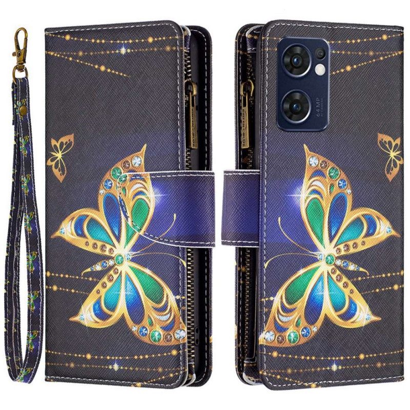 Kotelot Oppo Find X5 Lite Royal Butterfly Vetoketjullinen Pussi