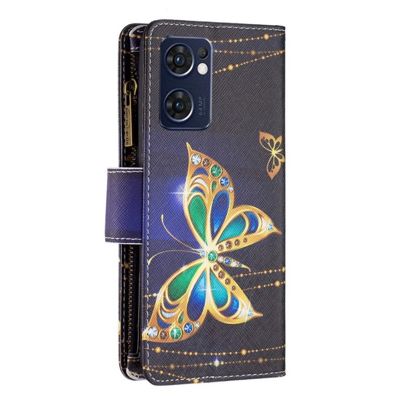 Kotelot Oppo Find X5 Lite Royal Butterfly Vetoketjullinen Pussi