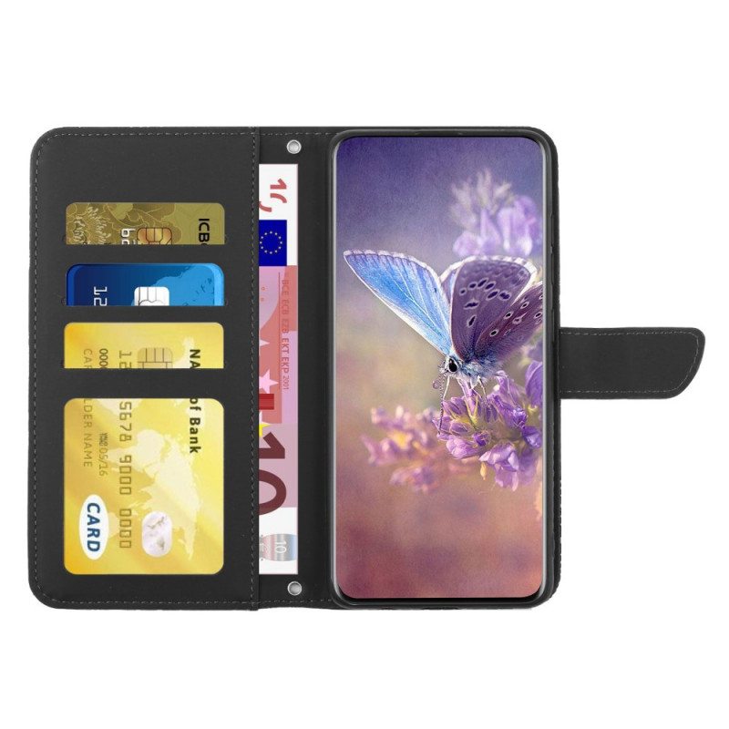 Kotelot Oppo Find X5 Lite Suojaketju Kuori Strap Butterflies Print