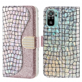 Flip Case Xiaomi Redmi Note 10 / 10S Croco Diamonds