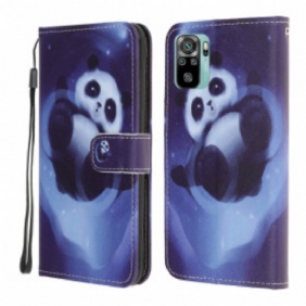 Kotelot Xiaomi Redmi Note 10 / 10S Suojaketju Kuori Space Panda Kaulanauhalla