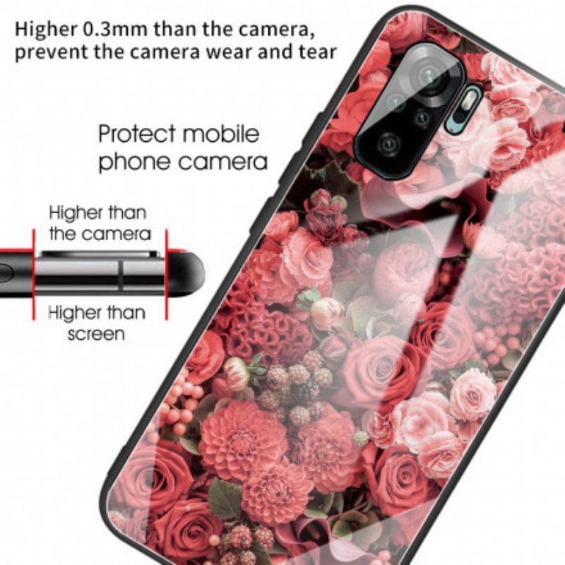 Kuori Xiaomi Redmi Note 10 / 10S Rose Flowers Karkaistu Lasi