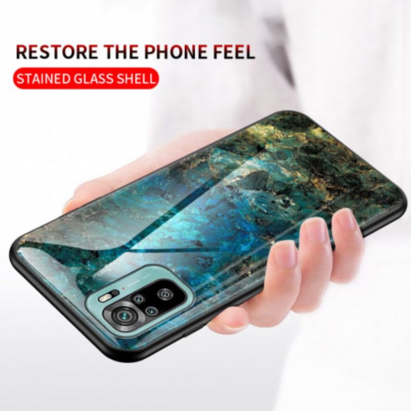 Kuori Xiaomi Redmi Note 10 / 10S Tempered Glass Marble Colors