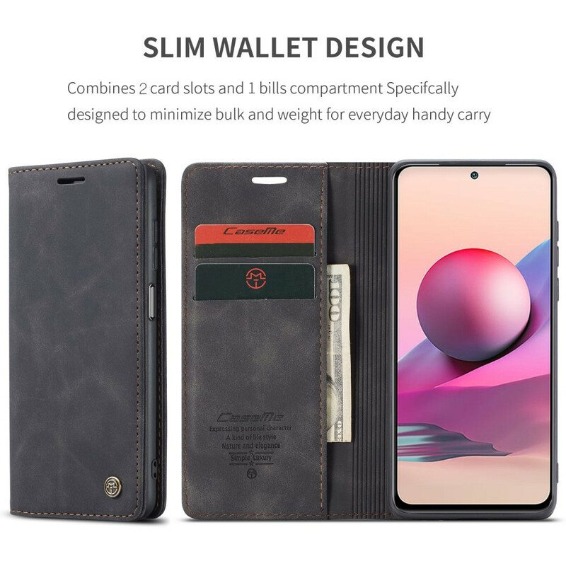 Puhelinkuoret Xiaomi Redmi Note 10 / 10S Kotelot Flip Caseme-nahkaefekti