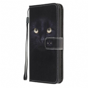 Kotelot Samsung Galaxy M31 Suojaketju Kuori Strappy Black Cat Eyes