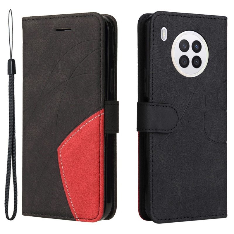 Flip Case Huawei Nova 8i Kaksisävyinen Signature Faux Leather