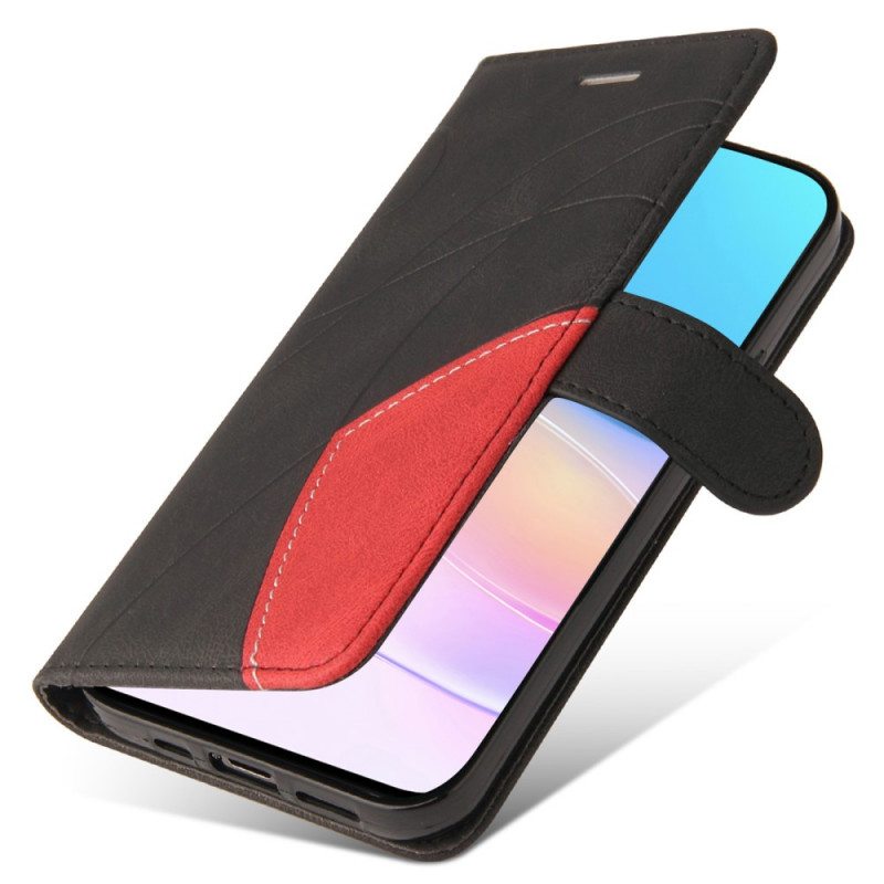 Flip Case Huawei Nova 8i Kaksisävyinen Signature Faux Leather