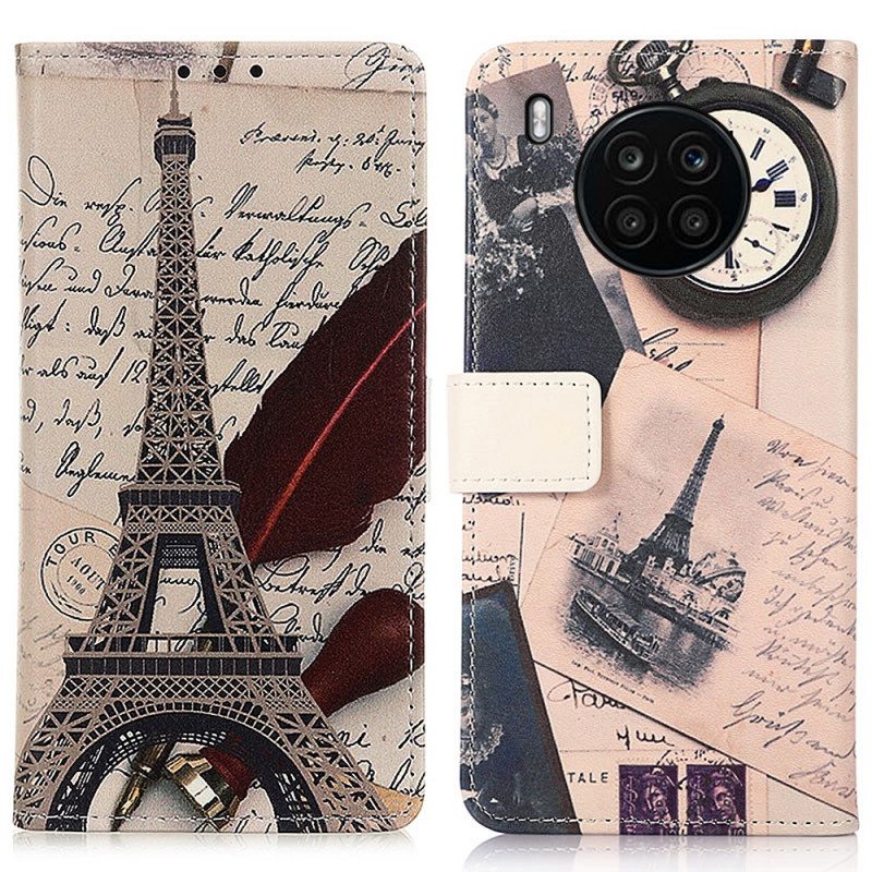 Flip Case Huawei Nova 8i Runoilijan Eiffel-torni