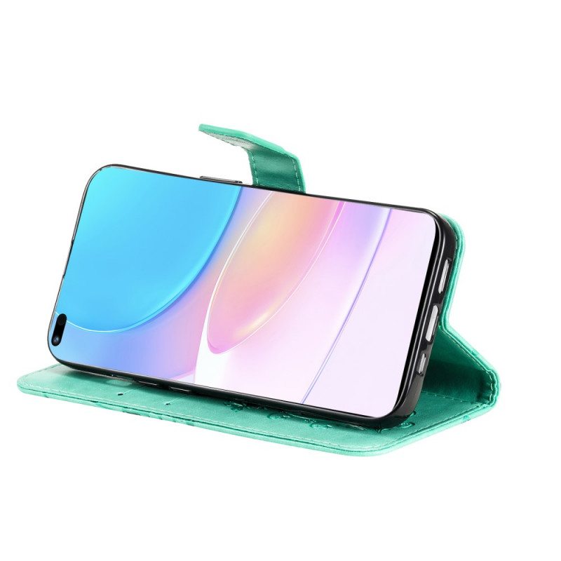 Flip Case Huawei Nova 8i Suojaketju Kuori Jättiläishihnaperhoset