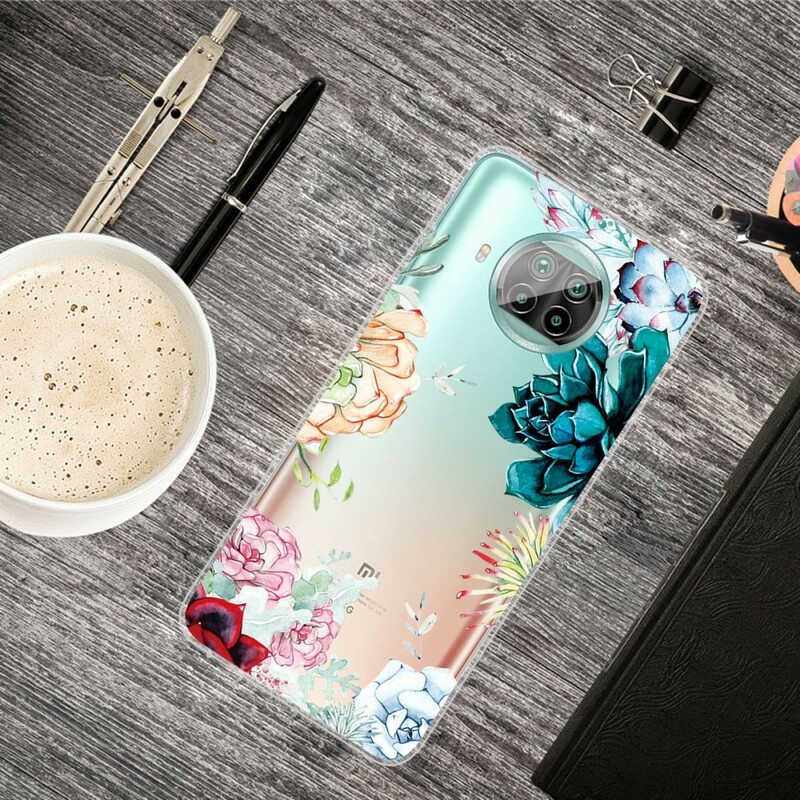 Case Xiaomi Redmi Note 9 Pro 5G Akvarelli Kukkia