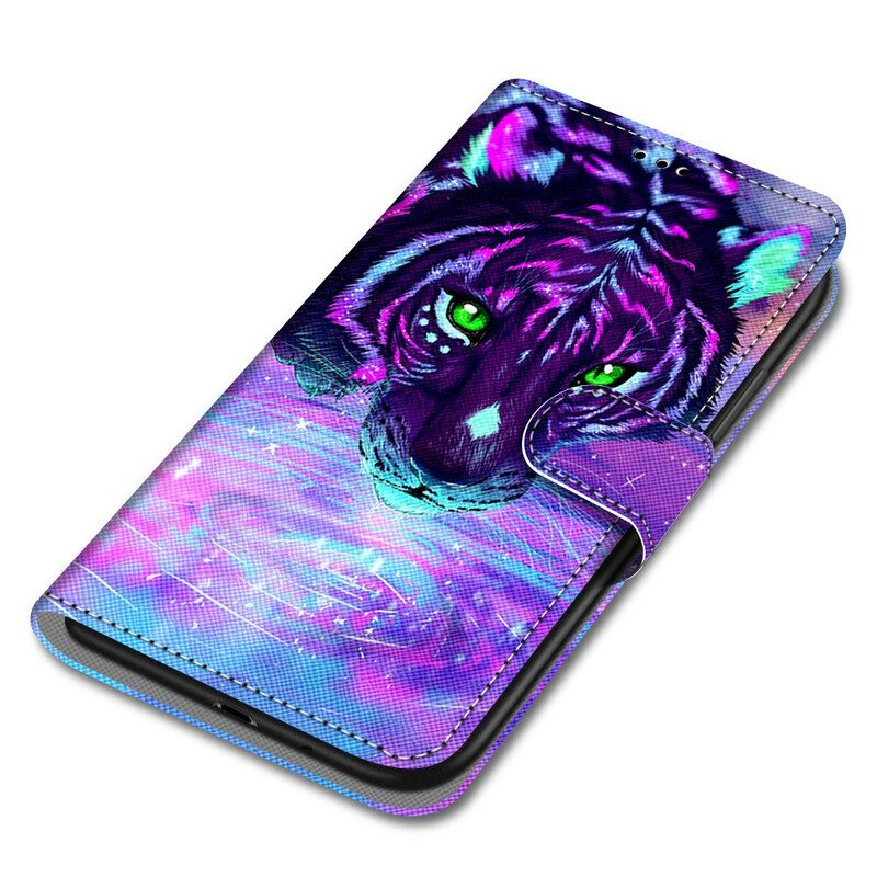 Flip Case Xiaomi Redmi Note 9 Pro 5G Kissa Kaulanauhalla