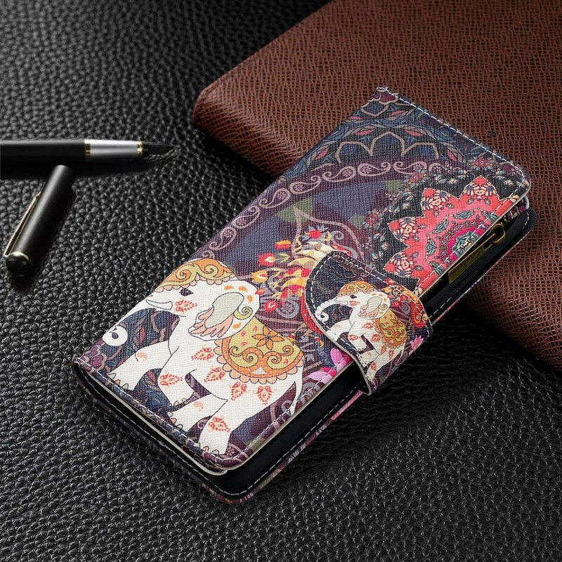 Kotelot Xiaomi Redmi Note 9 Pro 5G Elephant Vetoketjullinen Tasku