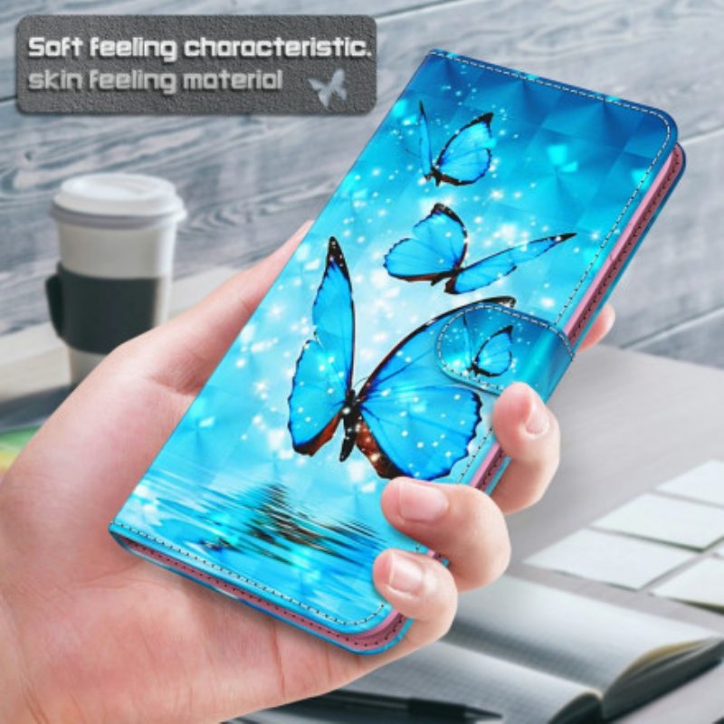 Kotelot Xiaomi Redmi Note 9 Pro 5G Light Spot Flying Blue Perhoset