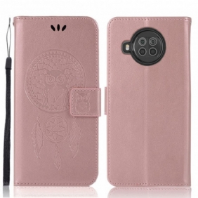 Kotelot Xiaomi Redmi Note 9 Pro 5G Nahkaefekti Dreamcatcher Owl