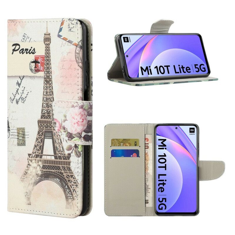 Kotelot Xiaomi Redmi Note 9 Pro 5G Retro Eiffel-torni