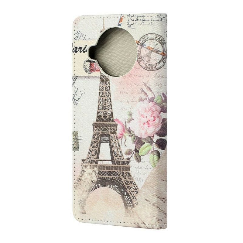 Kotelot Xiaomi Redmi Note 9 Pro 5G Retro Eiffel-torni