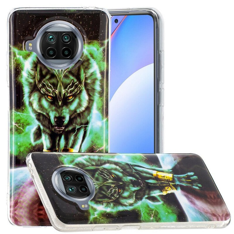 Kuori Xiaomi Redmi Note 9 Pro 5G Fluoresoiva Wolf-sarja