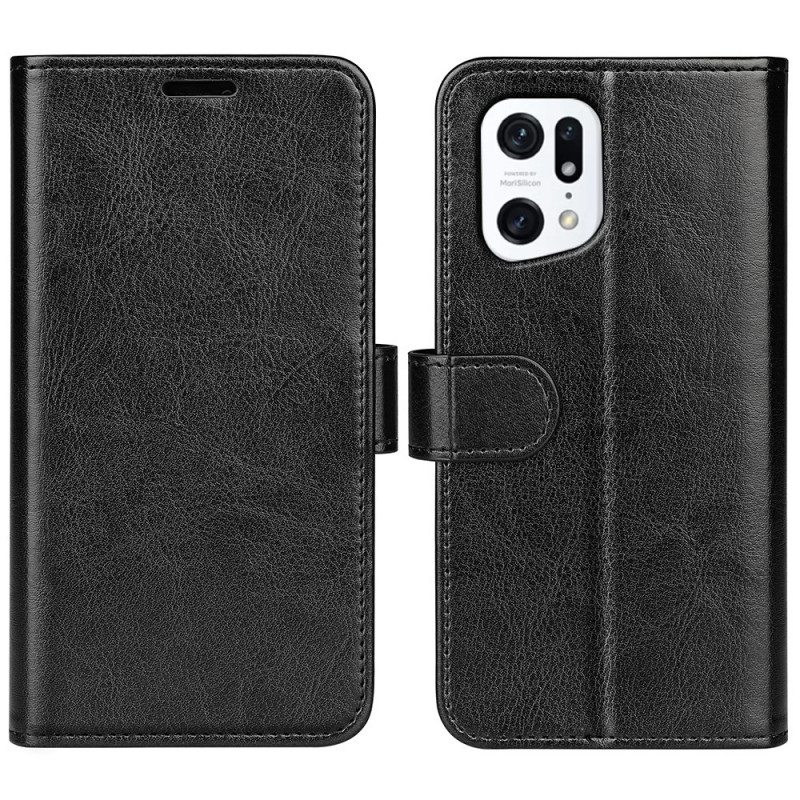 Flip Case Oppo Find X5 Ultra-keinonahka