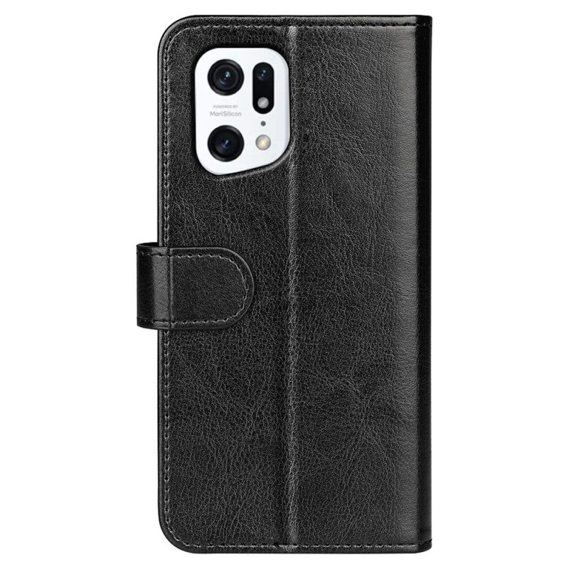 Flip Case Oppo Find X5 Ultra-keinonahka