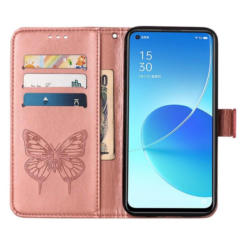 Kotelot Oppo Find X5 Butterfly Design Kaulanauhalla