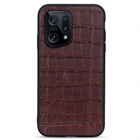 Kuori Oppo Find X5 Aito Crocodile Texture -nahka