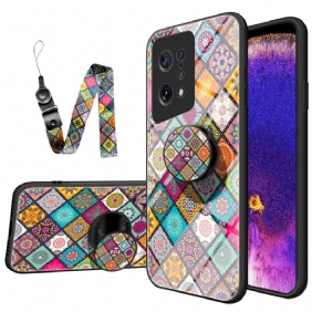 Kuori Oppo Find X5 Patchwork Magneettipidike