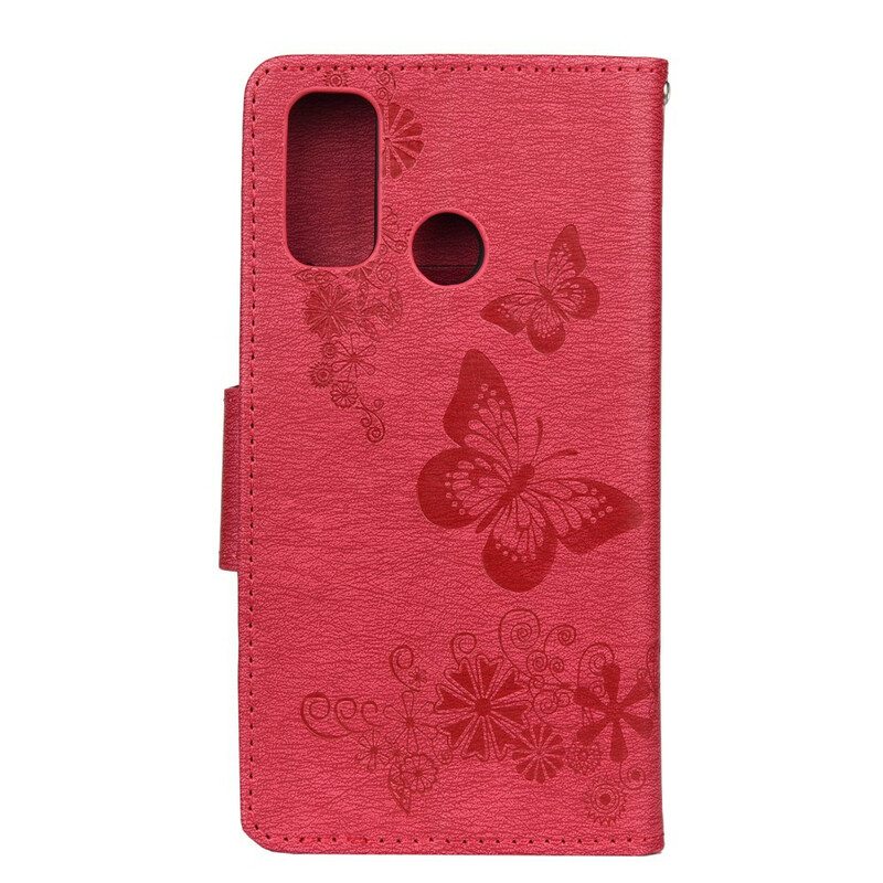 Flip Case Huawei P Smart 2020 Suojaketju Kuori Upeat Hihnaperhoset