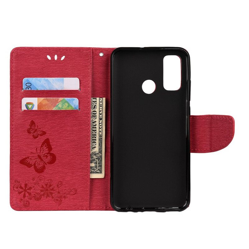 Flip Case Huawei P Smart 2020 Suojaketju Kuori Upeat Hihnaperhoset