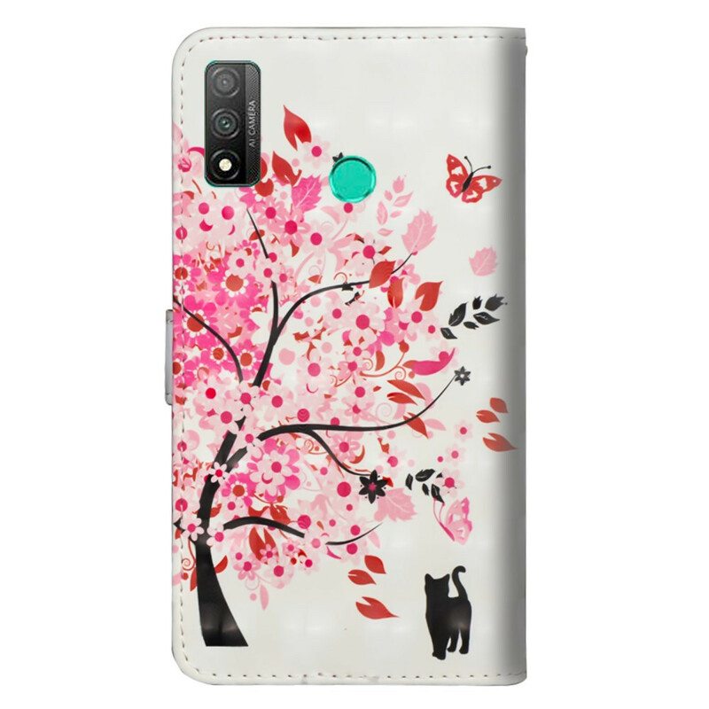 Flip Case Huawei P Smart 2020 Vaaleanpunainen Puu