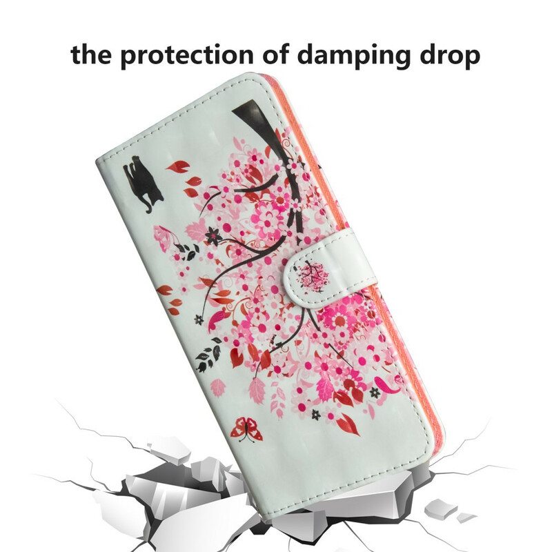 Flip Case Huawei P Smart 2020 Vaaleanpunainen Puu