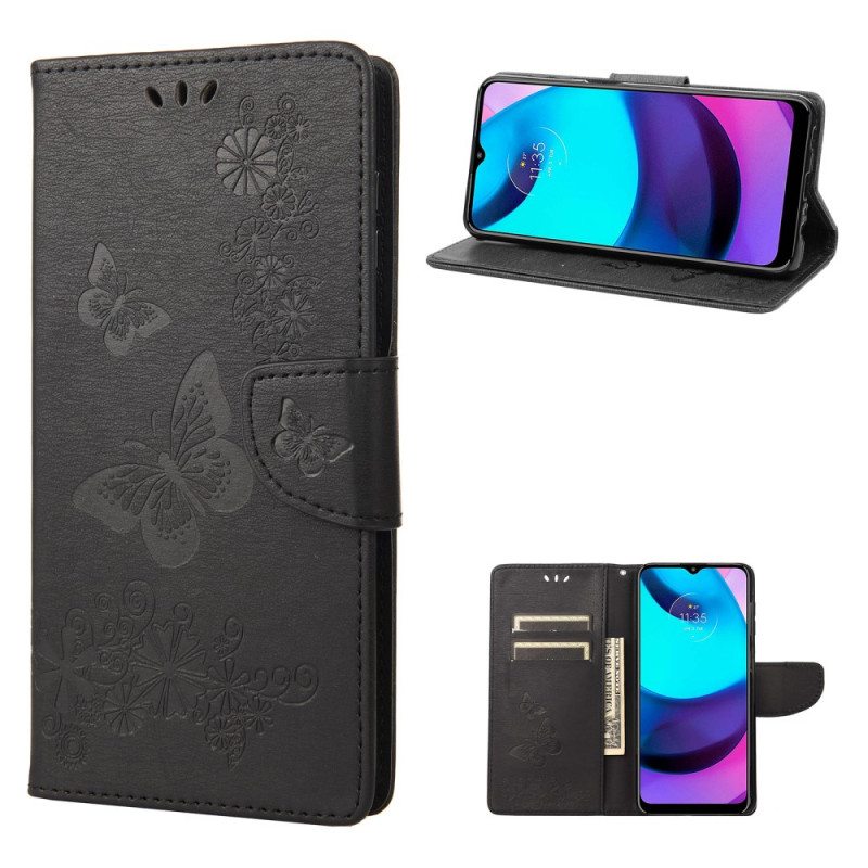 Flip Case Moto E40 / E30 / E20 Suojaketju Kuori Upeat Hihnaperhoset