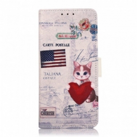 Flip Case Moto E40 / E30 / E20 Traveller Cat