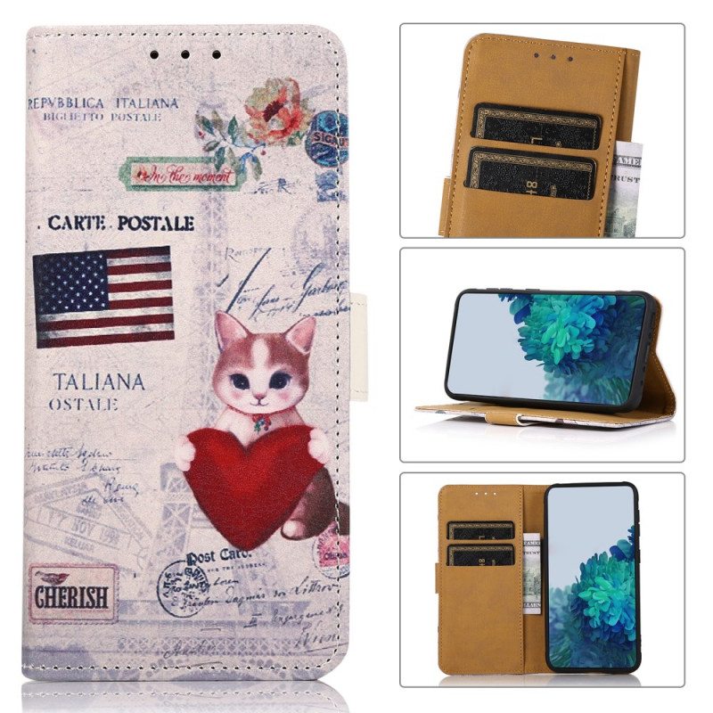 Flip Case Moto E40 / E30 / E20 Traveller Cat