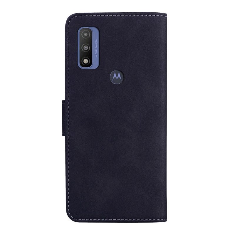 Flip Case Moto E40 / E30 / E20 Yksivärinen Nahkaefekti