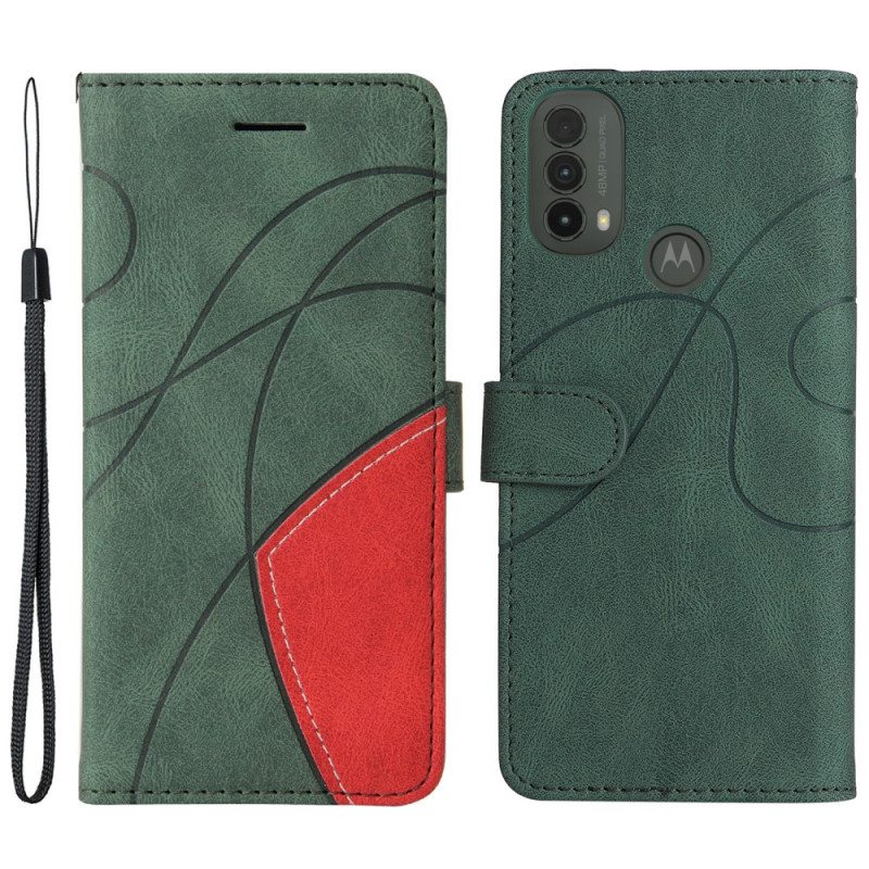 Kotelot Moto E40 / E30 / E20 Kaksisävyinen Signature Faux Leather